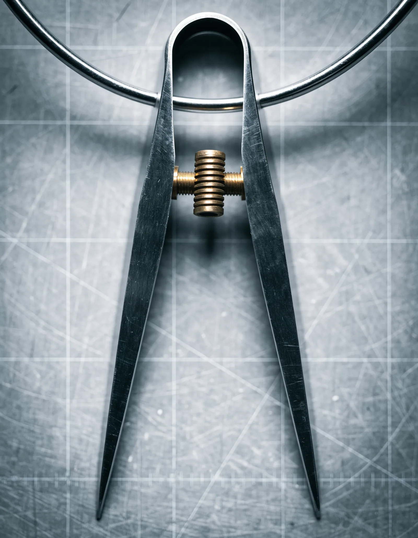 Spring Dividers — Bow-spring dividers, 65 mm span, screw adjust